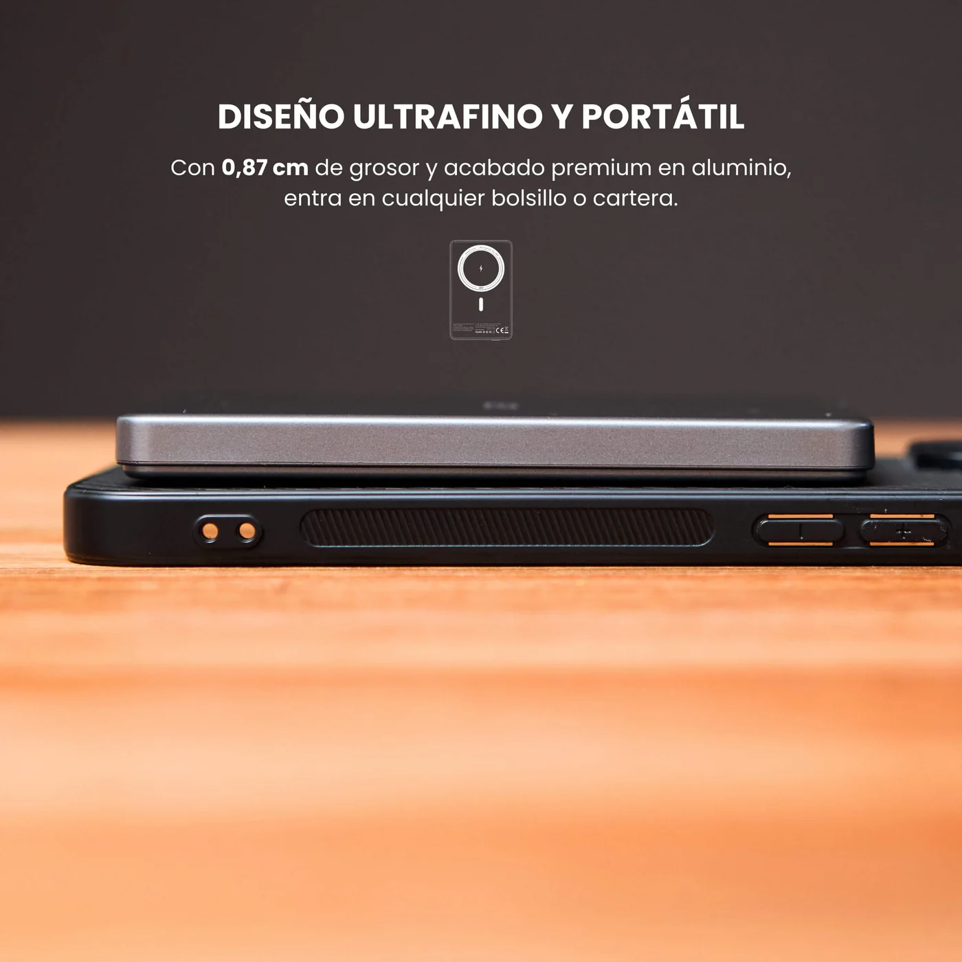 BATERÍA INALÁMBRICA ULTRAFINA 5000MAH - BLANCO - Imagen 6