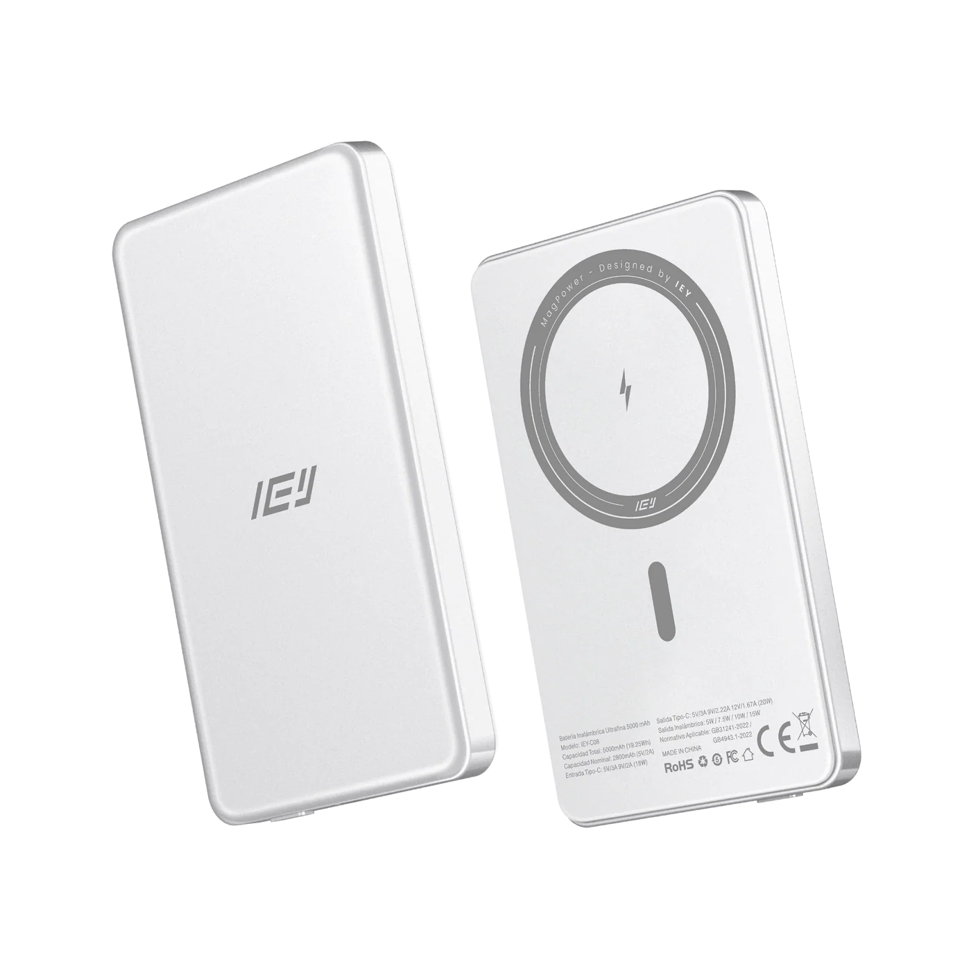 BATERÍA INALÁMBRICA ULTRAFINA 5000MAH - BLANCO - Imagen 2