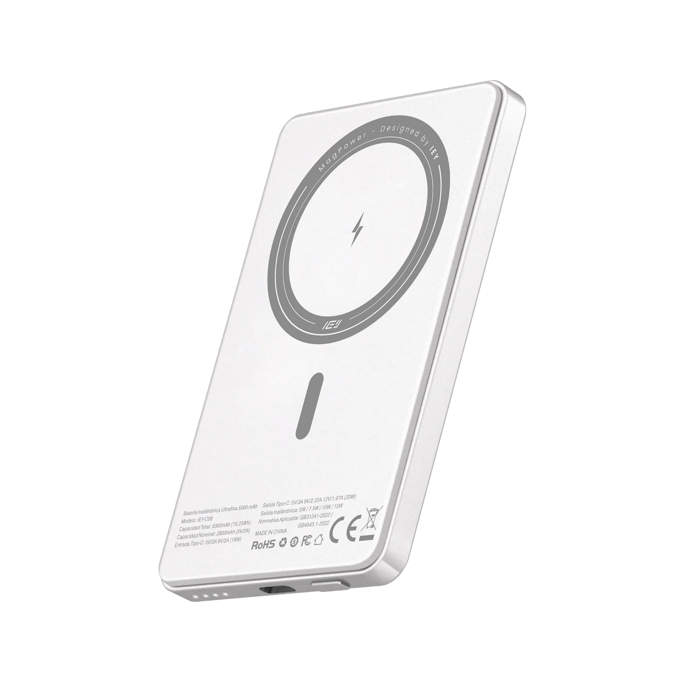 BATERÍA INALÁMBRICA ULTRAFINA 5000MAH - BLANCO