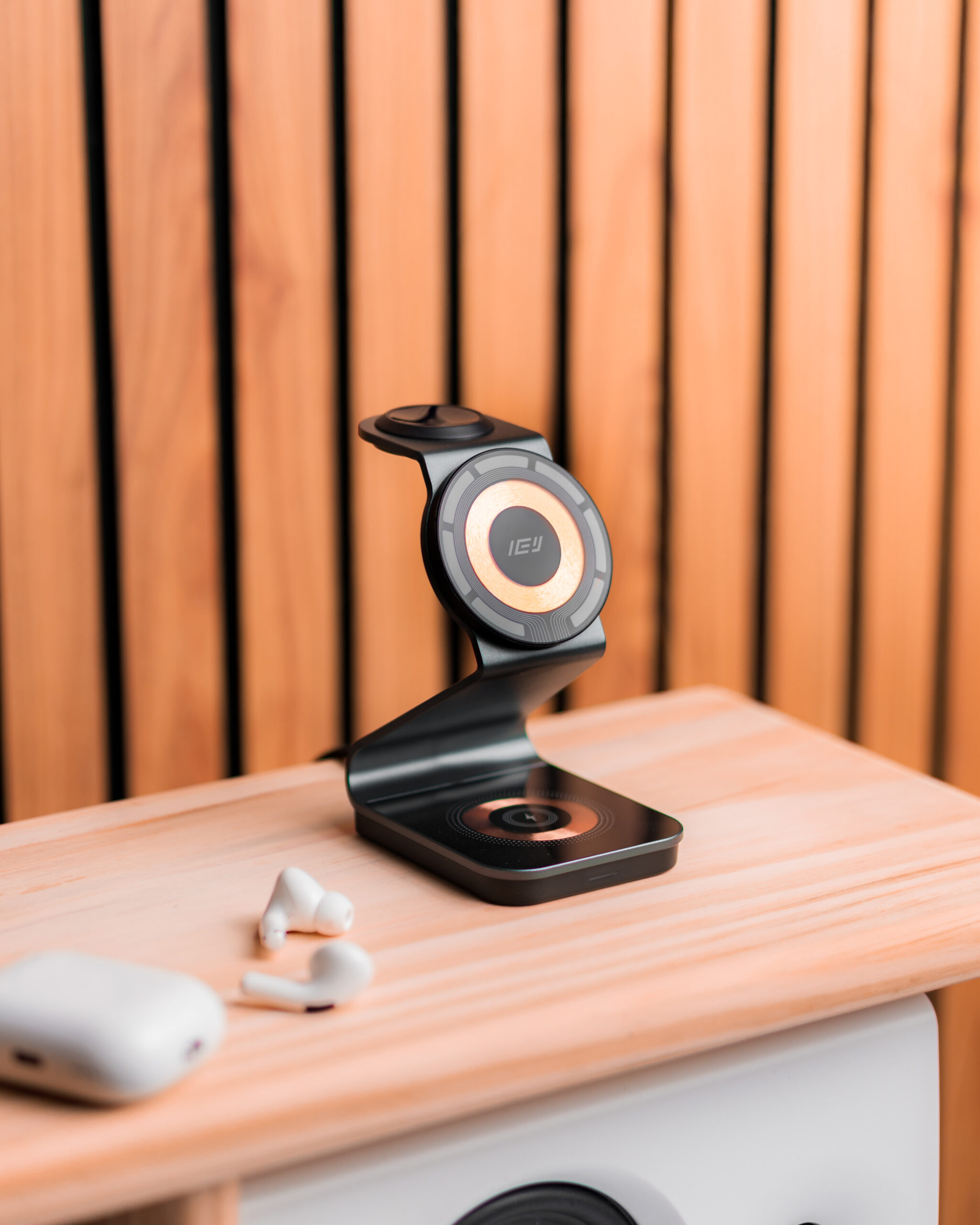 ESTACIÓN DE CARGA INALÁMBRICA 3 EN 1 - PLATEADO - Imagen 7